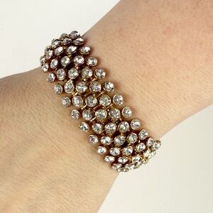 Unbranded Stretch Bracelet Gold Clear Gems CZ Stretchy Slip On